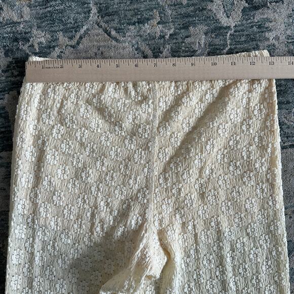 Free People Pants Womens Medium Floral Embroidered Flared High Rise Festival - Picture 8 of 10